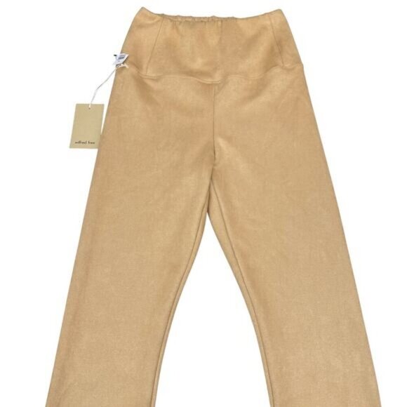 NWT WILFRED FREE Aritzia Daria Vegan Suede Leggings Size Small Tannin - Picture 4 of 7